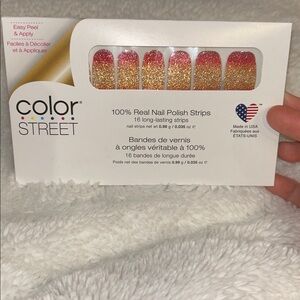 Color Street - Sunset Boulevard - Red Orange and Gold Glitter Nail Strips